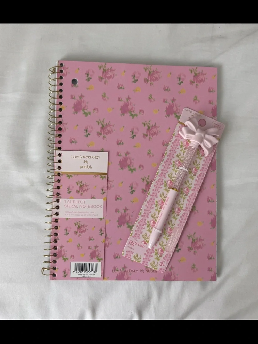 Loveshackfancy target flower notebook & pen